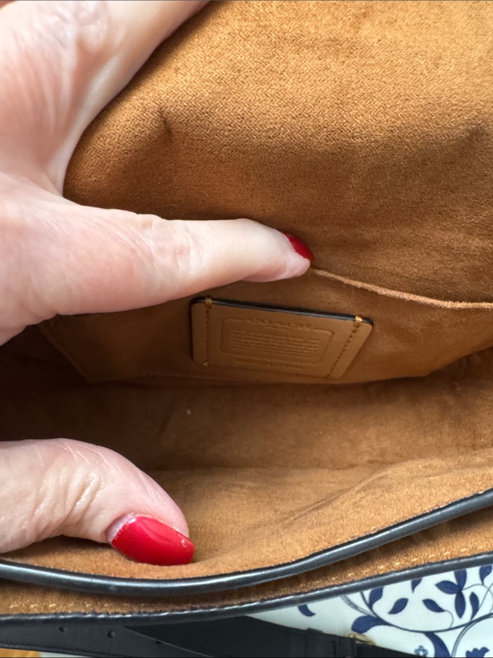 Coach Georgie Saddle Bag Colorblock Rust Flap & Black Trim - Picture 10 of 14